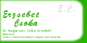 erzsebet csoka business card